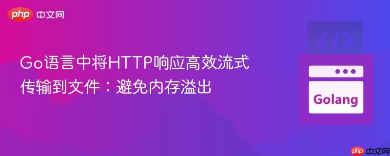 Go语言中将HTTP响应高效流式传输到文件：避免内存溢出