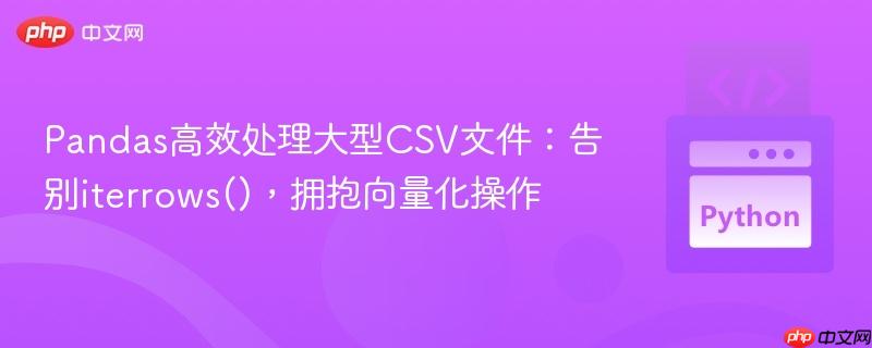 Pandas高效处理大型CSV文件：告别iterrows()，拥抱向量化操作