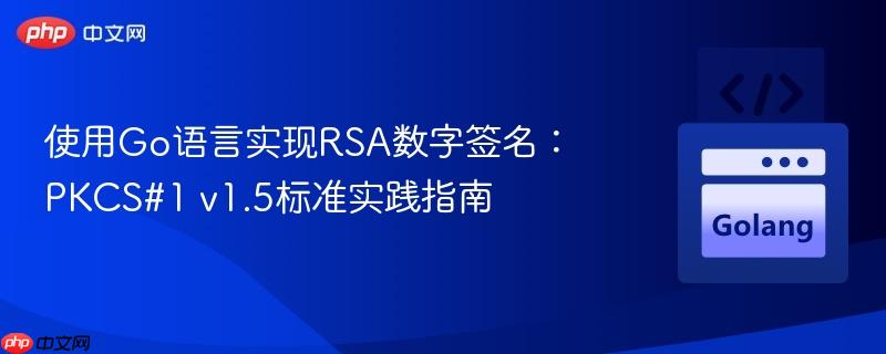 使用Go语言实现RSA数字签名：PKCS#1 v1.5标准实践指南