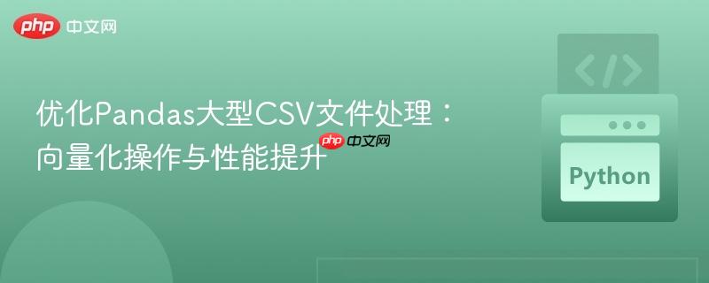 优化Pandas大型CSV文件处理：向量化操作与性能提升