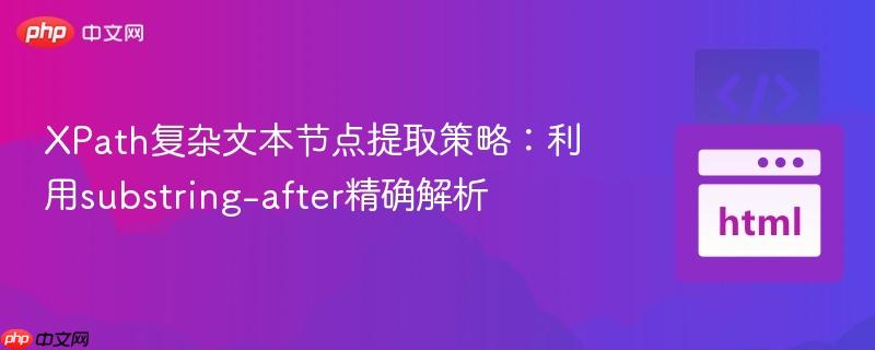 XPath复杂文本节点提取策略：利用substring-after精确解析