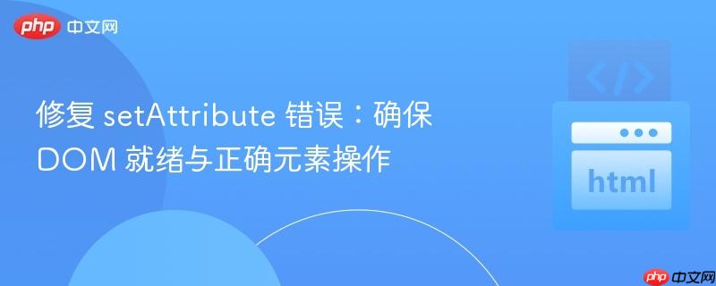 修复 setAttribute 错误：确保 DOM 就绪与正确元素操作