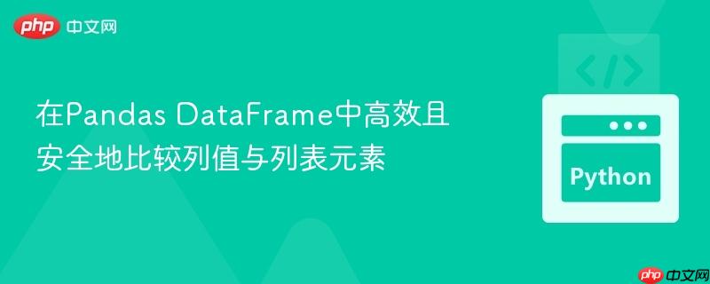 在Pandas DataFrame中高效且安全地比较列值与列表元素