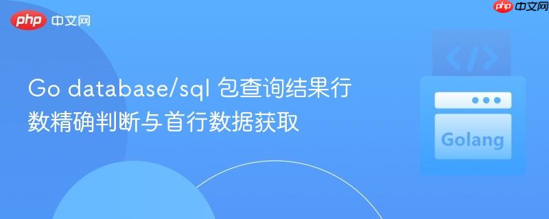 Go database/sql 包查询结果行数精确判断与首行数据获取