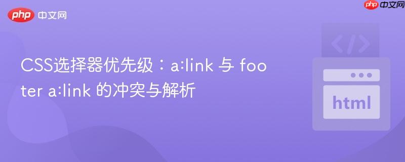 CSS选择器优先级：a:link 与 footer a:link 的冲突与解析