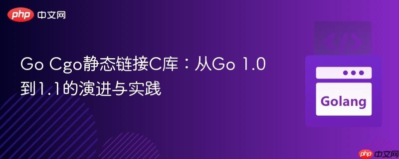 Go Cgo静态链接C库：从Go 1.0到1.1的演进与实践