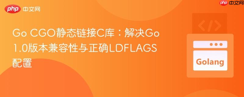 Go CGO静态链接C库：解决Go 1.0版本兼容性与正确LDFLAGS配置