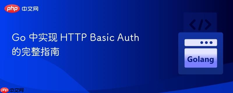 Go 中实现 HTTP Basic Auth 的完整指南