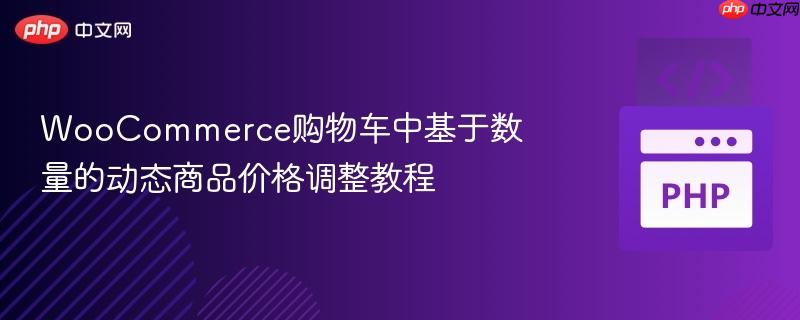 WooCommerce购物车中基于数量的动态商品价格调整教程