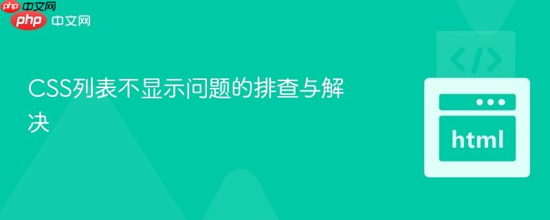 CSS列表不显示问题的排查与解决