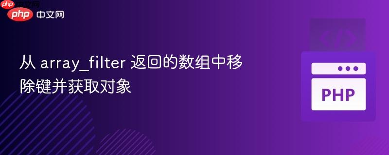 从 array_filter 返回的数组中移除键并获取对象