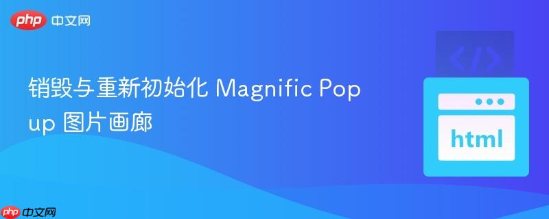 销毁与重新初始化 Magnific Popup 图片画廊