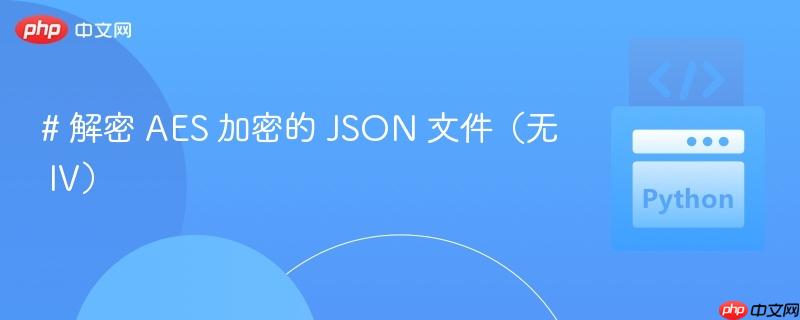 # 解密 AES 加密的 JSON 文件（无 IV）