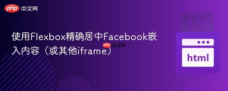使用Flexbox精确居中Facebook嵌入内容（或其他iframe）