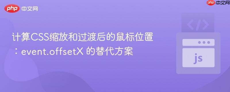 计算CSS缩放和过渡后的鼠标位置：event.offsetX 的替代方案