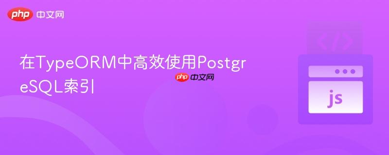 在TypeORM中高效使用PostgreSQL索引