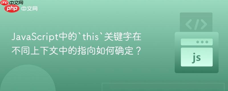 JavaScript中的`this`关键字在不同上下文中的指向如何确定？