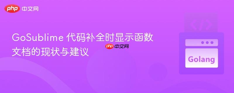 GoSublime 代码补全时显示函数文档的现状与建议