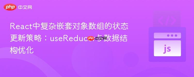 React中复杂嵌套对象数组的状态更新策略：useReducer与数据结构优化