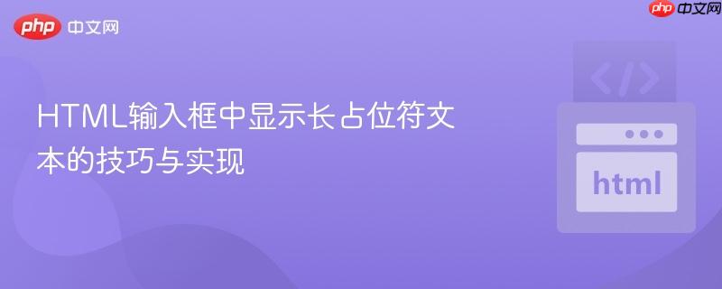 HTML输入框中显示长占位符文本的技巧与实现