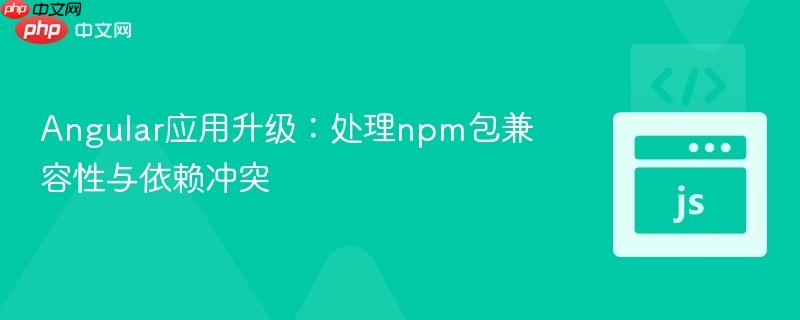 Angular应用升级：处理npm包兼容性与依赖冲突