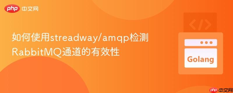 如何使用streadway/amqp检测RabbitMQ通道的有效性