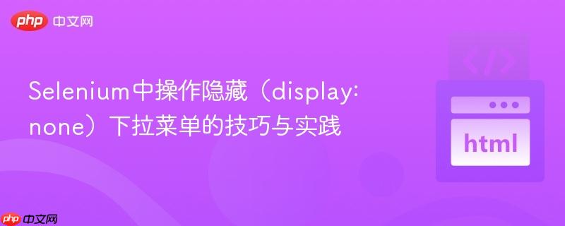 Selenium中操作隐藏（display: none）下拉菜单的技巧与实践