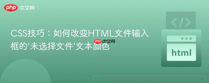 CSS技巧：如何改变HTML文件输入框的‘未选择文件’文本颜色