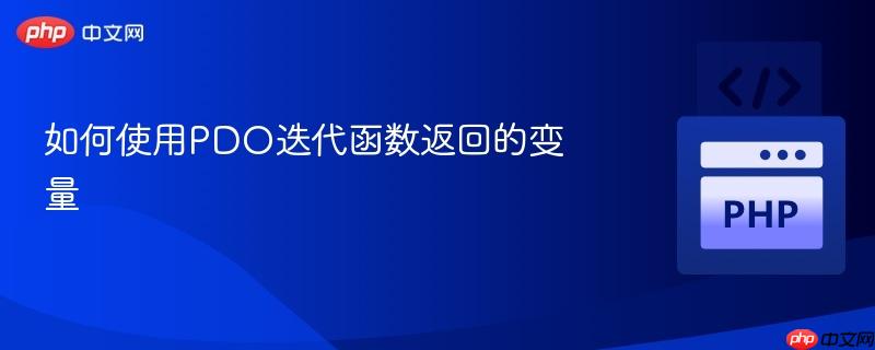 如何使用pdo迭代函数返回的变量