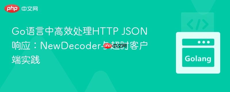 Go语言中高效处理HTTP JSON响应：NewDecoder与超时客户端实践