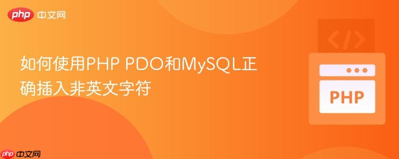 如何使用php pdo和mysql正确插入非英文字符