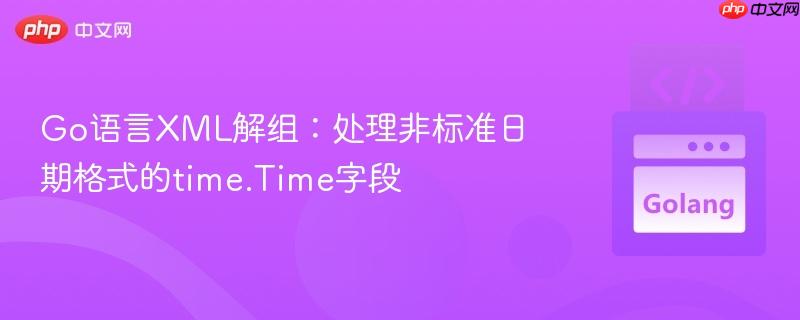 Go语言XML解组：处理非标准日期格式的time.Time字段
