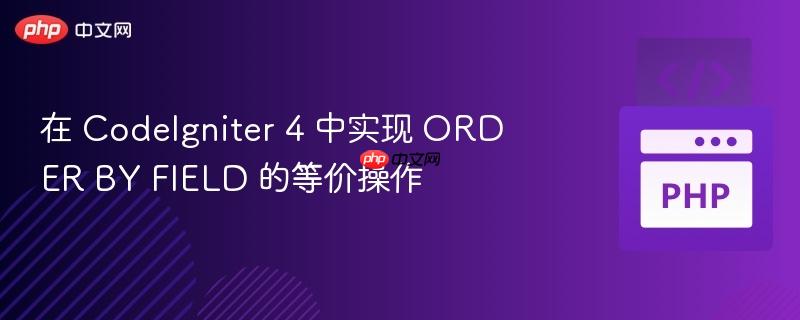 在 CodeIgniter 4 中实现 ORDER BY FIELD 的等价操作