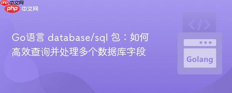 Go语言 database/sql 包：如何高效查询并处理多个数据库字段