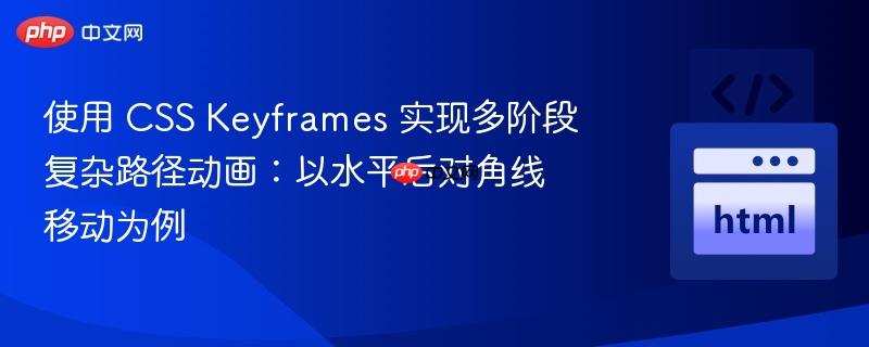 使用 CSS Keyframes 实现多阶段复杂路径动画：以水平后对角线移动为例