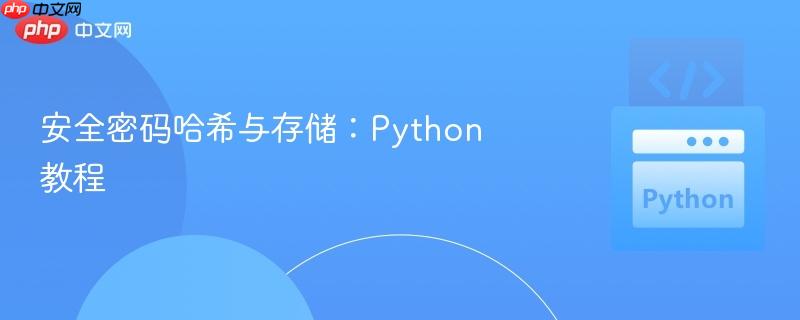 安全密码哈希与存储：Python教程