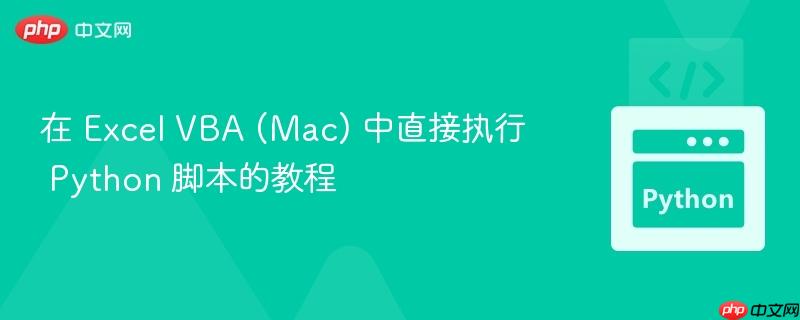 在 Excel VBA (Mac) 中直接执行 Python 脚本的教程