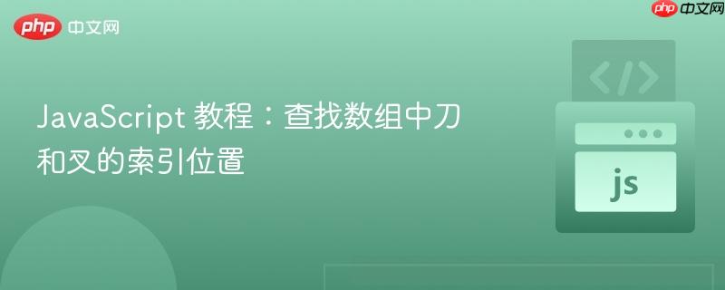 JavaScript 教程：查找数组中刀和叉的索引位置