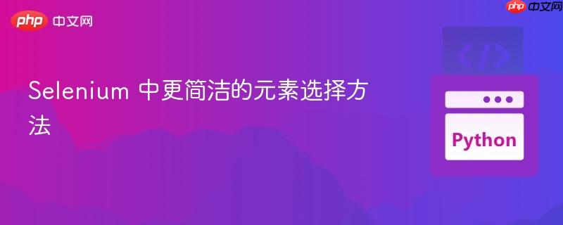 Selenium 中更简洁的元素选择方法
