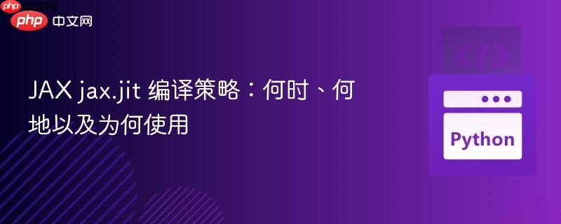 JAX jax.jit 编译策略：何时、何地以及为何使用
