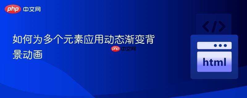 如何为多个元素应用动态渐变背景动画