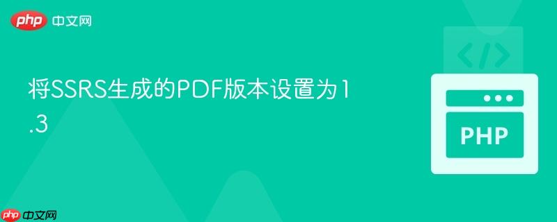 将SSRS生成的PDF版本设置为1.3