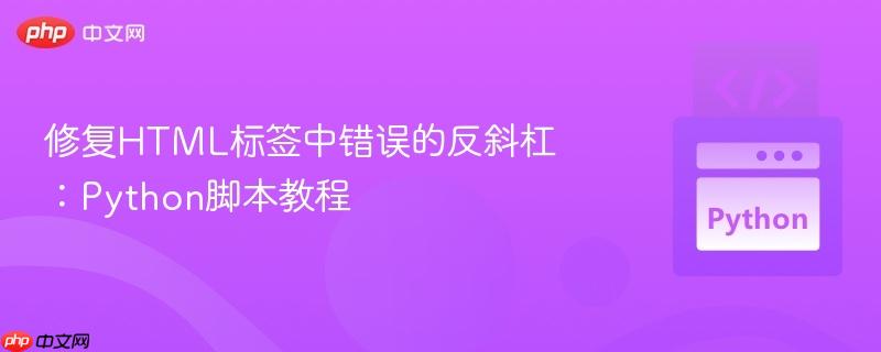 修复HTML标签中错误的反斜杠：Python脚本教程