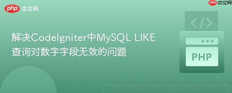 解决CodeIgniter中MySQL LIKE查询对数字字段无效的问题