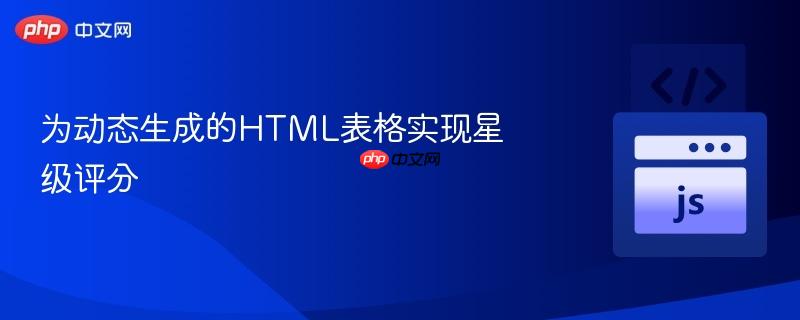 为动态生成的HTML表格实现星级评分