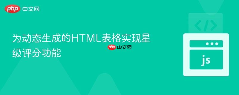 为动态生成的HTML表格实现星级评分功能