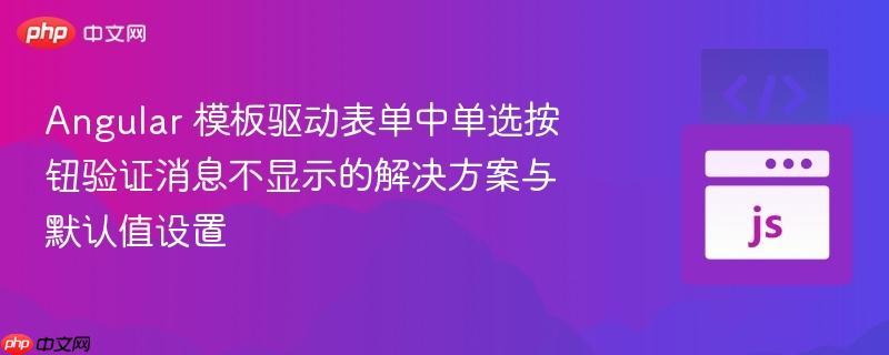 Angular 模板驱动表单中单选按钮验证消息不显示的解决方案与默认值设置