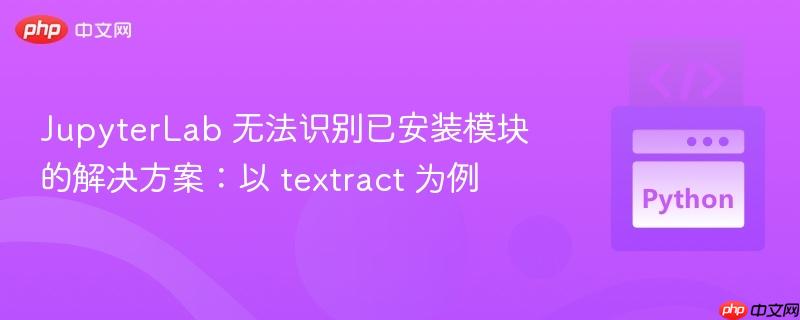 jupyterlab 无法识别已安装模块的解决方案：以 textract 为例