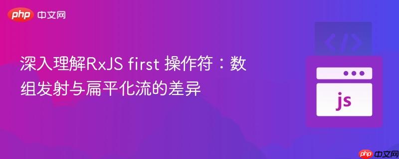 深入理解RxJS first 操作符：数组发射与扁平化流的差异