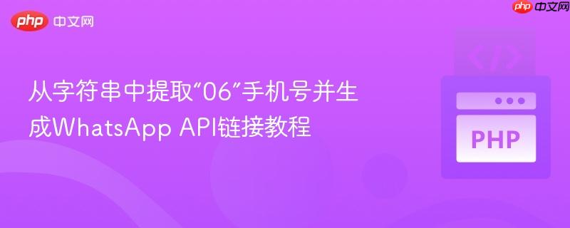 从字符串中提取“06”手机号并生成WhatsApp API链接教程